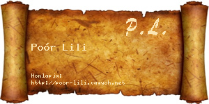 Poór Lili névjegykártya